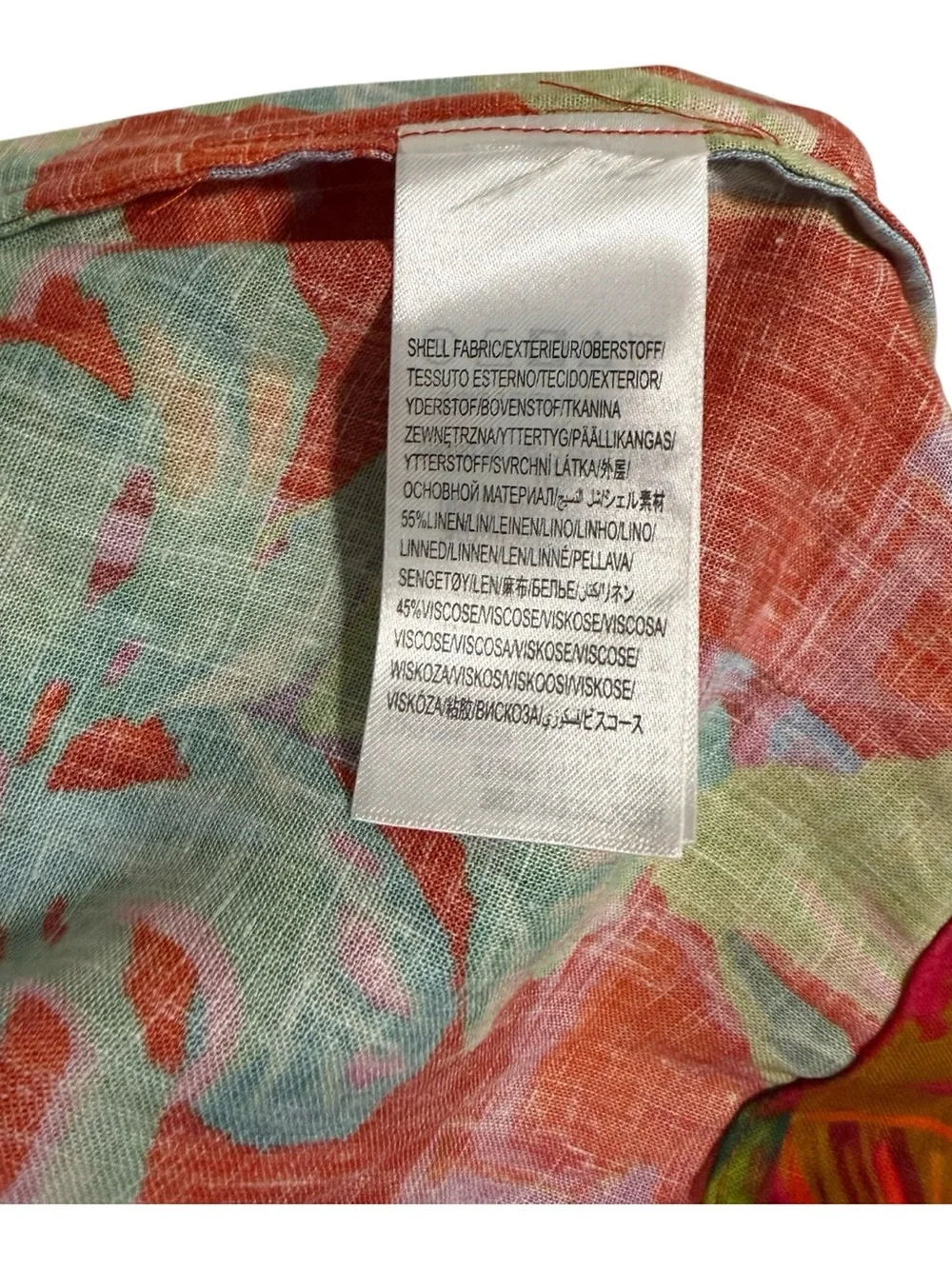 FARM Rio Urban Jungle Button Front linen blend Midi Skirt Medium
